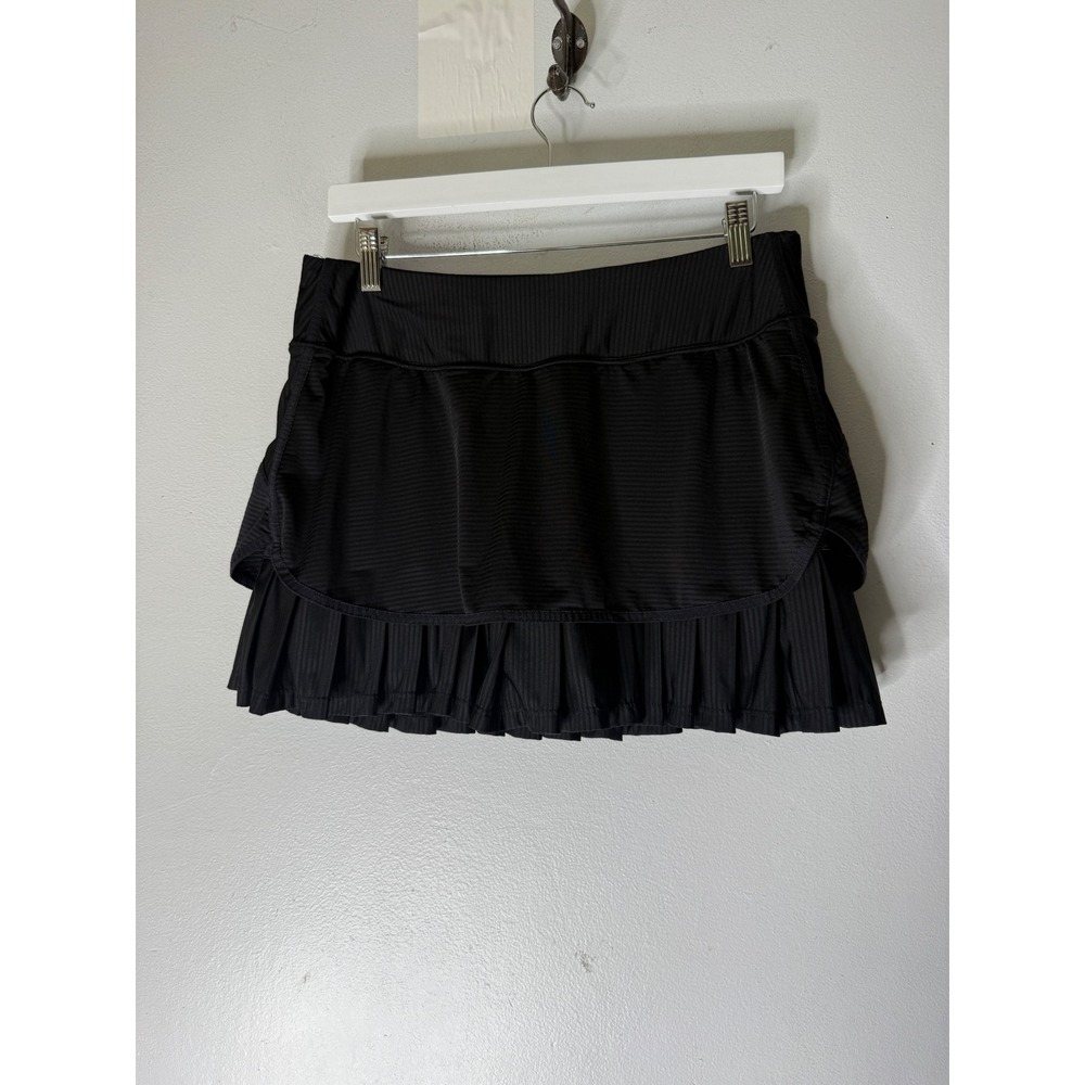 ATHLETA Black Striped Good Match Athletic Skort / Skirt‎ medium tall